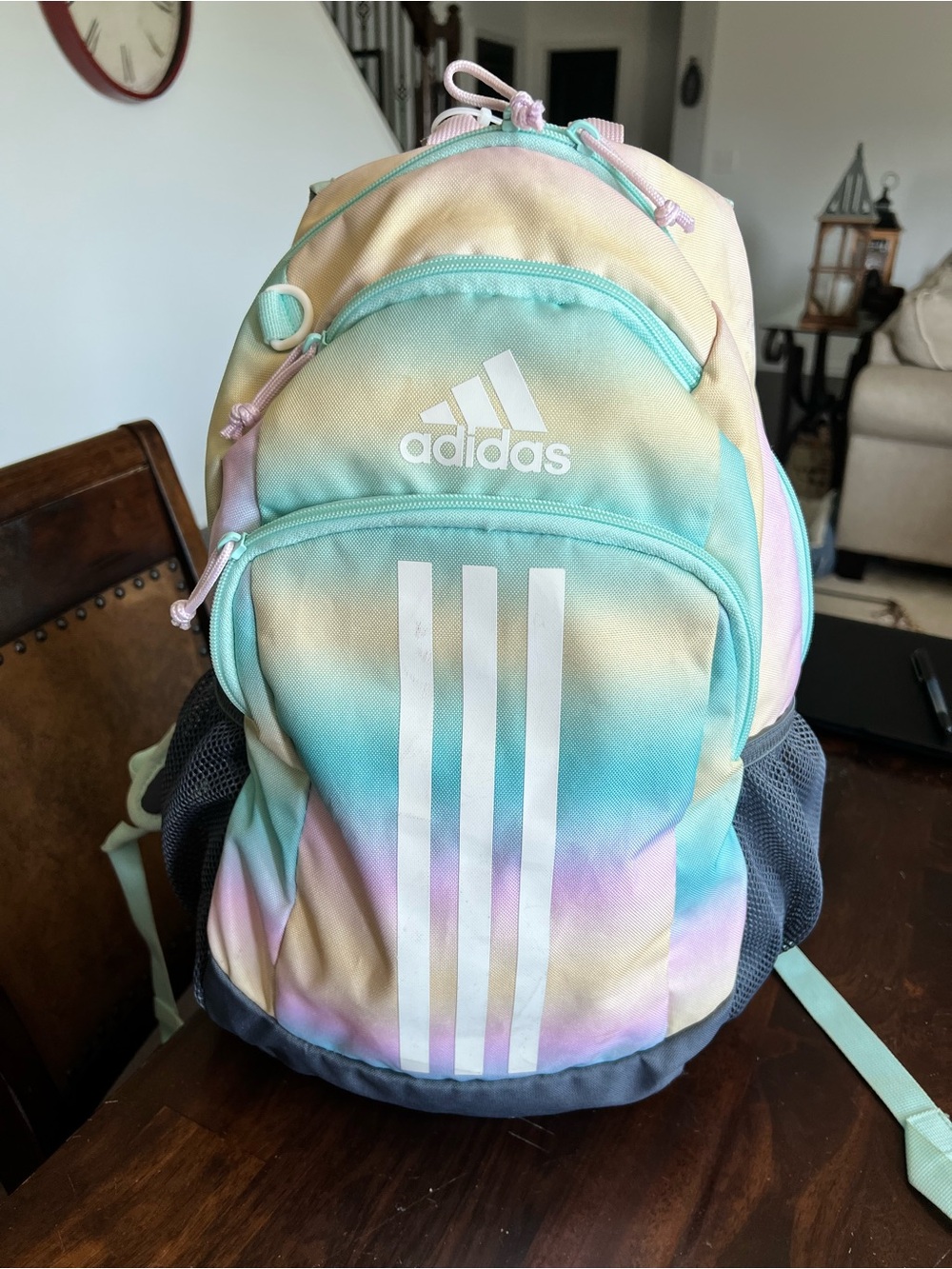 adidas Kids Pastel Tie-Dye Backpack - Mint/Pink/Yellow